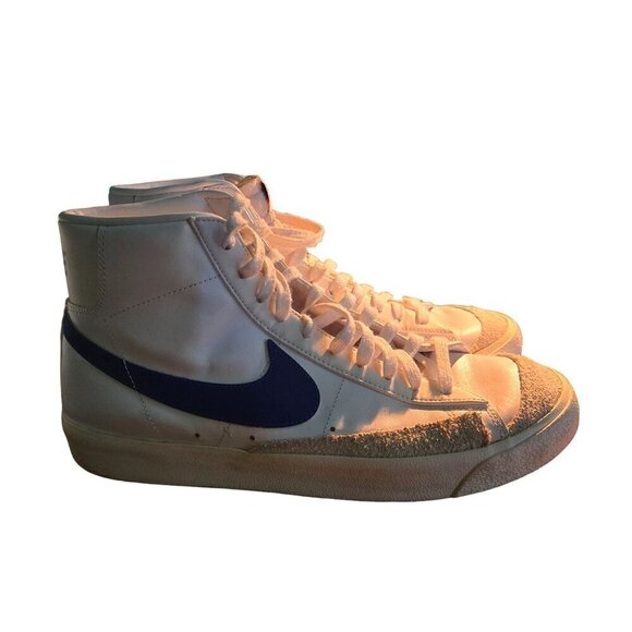Nike Blazer Mid 77 2019 High-Top Sneakers White Blue BQ6806-103 Size 11.5 - Picture 1 of 7